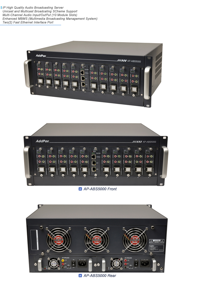 AP-ABS5000 IP Audio Broadcasting  | AddPac